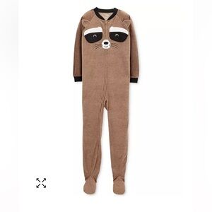 Carters big boy raccoon fleece zip footie sleeper pajamas size 12